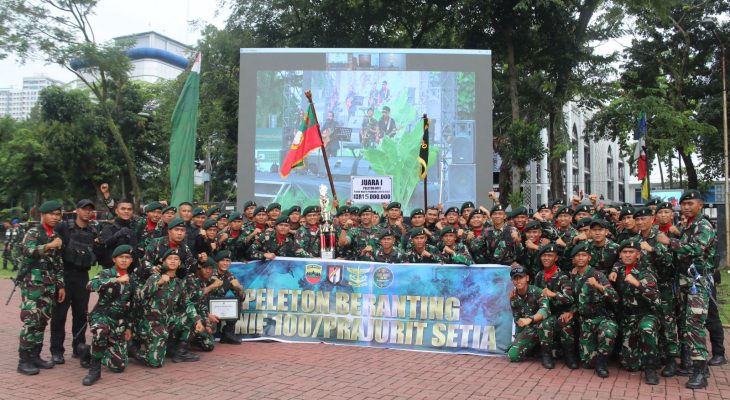 Prajurit Yonif 100/PS Menjuarai Peleton Beranting Yudha Wastu Pramuka Jaya Tahun 2023