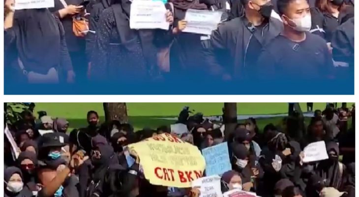 Ratusan Peserta PPPK Geruduk Kantor Bupati Langkat