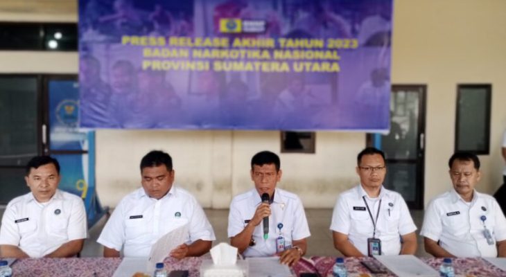 BNNP Sumut Mengungkap 94 Kasus Narkoba dan Menetapkan 129 Orang Tersangka di Tahun 2023