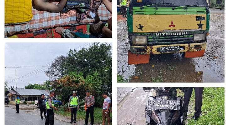 Tabrak Pantat Colt Diesel, Seorang Pelajar di Deli Serdang dan Temannya Tewas