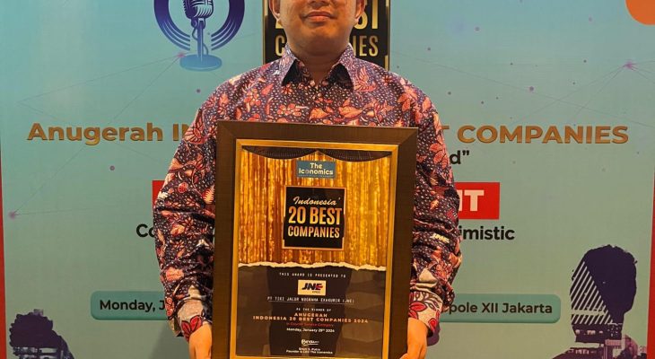 JNE Raih Kategori Courier Service dalam Penghargaan Indonesia 20 Best Companies