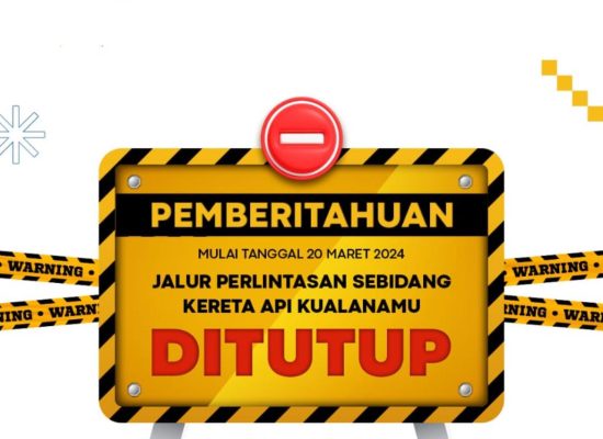 Jalur Kereta Perlintasan Sebidang Bandara Internasional Kualanamu Ditutup