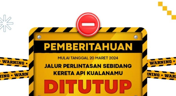 Jalur Kereta Perlintasan Sebidang Bandara Internasional Kualanamu Ditutup
