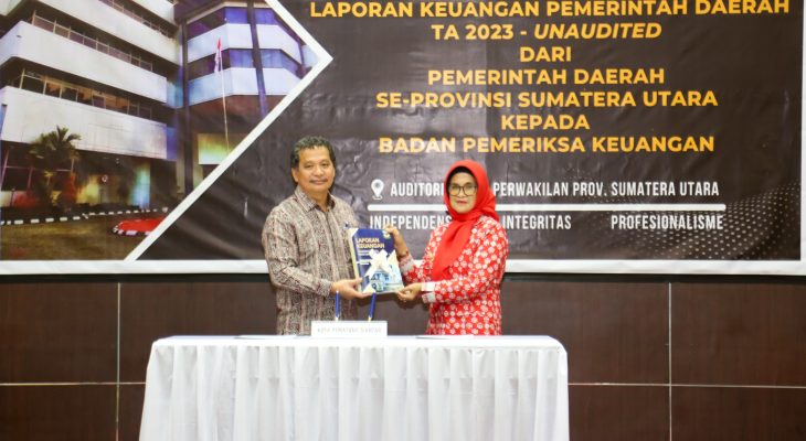 dr Susanti Dewayani SpA Menyerahkan LKPD Unaudited Tahun Anggaran (TA) 2023 Kepada BPK RI Perwakilan Provinsi Sumut