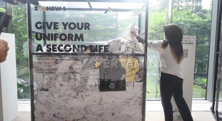 Pertamina Manfaatkan Limbah Pakaian Seragam Bekas Jadi Baju Daur Ulang
