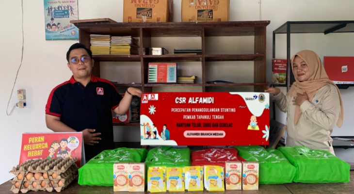Alfamidi Salurkan CSR Paket Nutrisi tahap ke-4 Bersama Nestle di Tapanuli Tengah