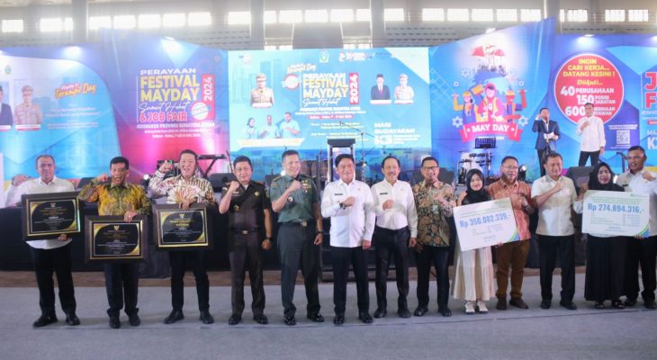 Peringatan Mayday 2024, Pj Gubernur Hassanudin Dapat Penghargaan dari Serikat Pekerja/Buruh Sumut