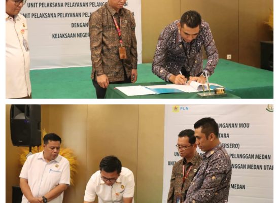Resmi! Kolaborasi PLN UP3 Medan dan PLN UP3 Medan Utara Dengan Kejaksaan Negeri Medan dengan Penandatangan MoU