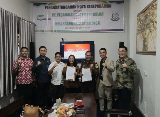 PT Pegadaian Lakukan Kerjasama di Bidang Hukum Perdata dan Tata Usaha Dengan Kejaksaan Negeri Sibolga