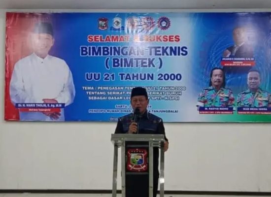 Walikota Hadiri BIMTEK DPC. F SPTI – F SPSI Kota Tanjungbalai