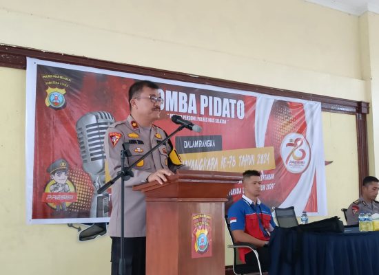 Lomba Pidato Meriahkan Semarak HUT Bhayangkara ke-78 di Polres Nias Selatan