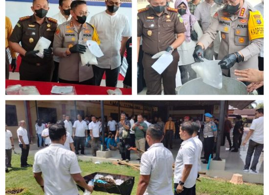 Polresta Deli Serdang Musnahkan Barang Bukti Narkoba