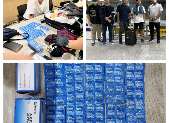 Bea Cukai Kuala Namu Tindak Ratusan Butir Alprazolam Melalui Barang Bawaan  Penumpang