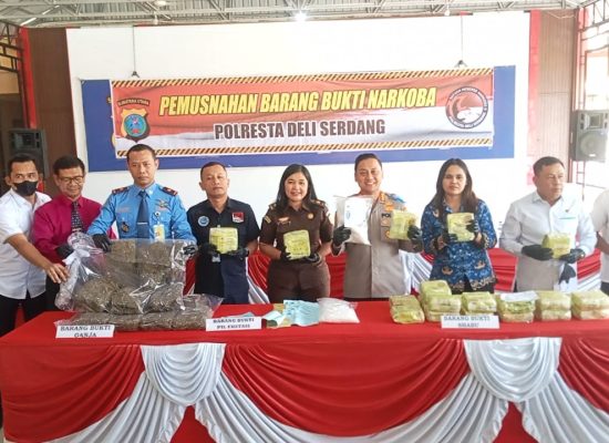 Polresta Deli Serdang Musnahkan Barang Bukti Narkoba