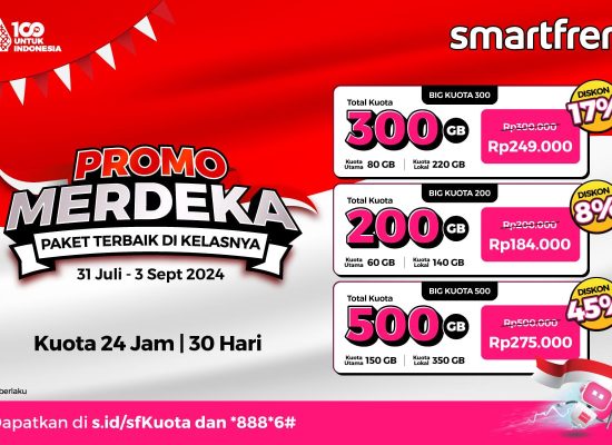 Smartfren Rayakan Kemerdekaan RI dengan Promo Kuota Internet Hingga 45 Persen