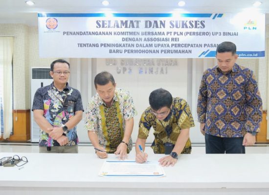 PLN UP3 Binjai Teken Penandatanganan Komitmen Bersama Asosiasi REI Sumut