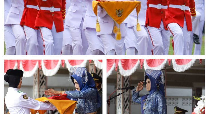 Kenakan Pakaian Adat Simalungun, dr Susanti Inspektur Upacara Peringatan Detik-detik Proklamasi Kemerdekaan RI