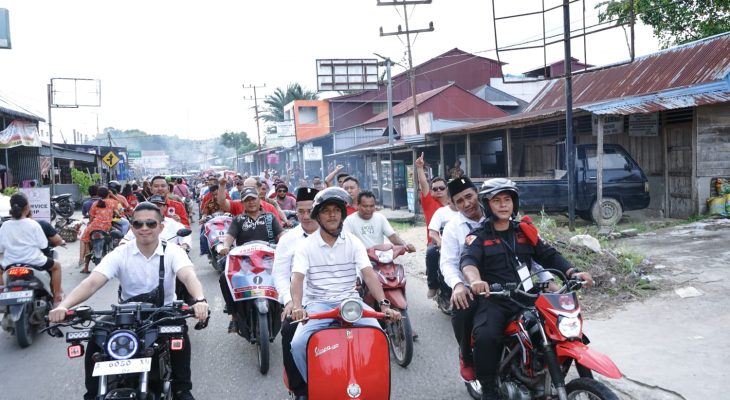 Paslon Nomor Urut 1, Sokhi-Yusuf Naik Motor Bersama Simpatisan Usai Pengundian Nomor