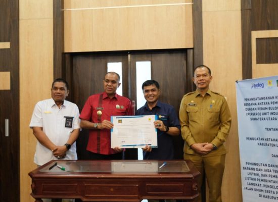 PLN UP3 Binjai Teken MoU dengan Pemkab Langkat dan BULOG untuk Penguatan Ketahanan Pangan dan Pengelolaan Listrik di Langkat