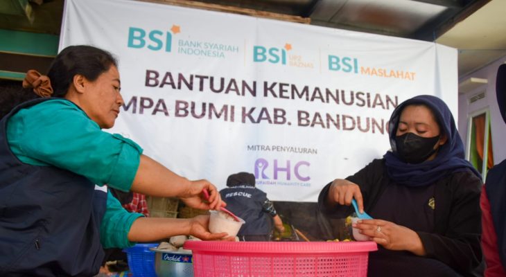 BSI Maslahat dan BSI Berikan Bantuan Gempa Bandung Sebanyak 1500 Paket Makanan