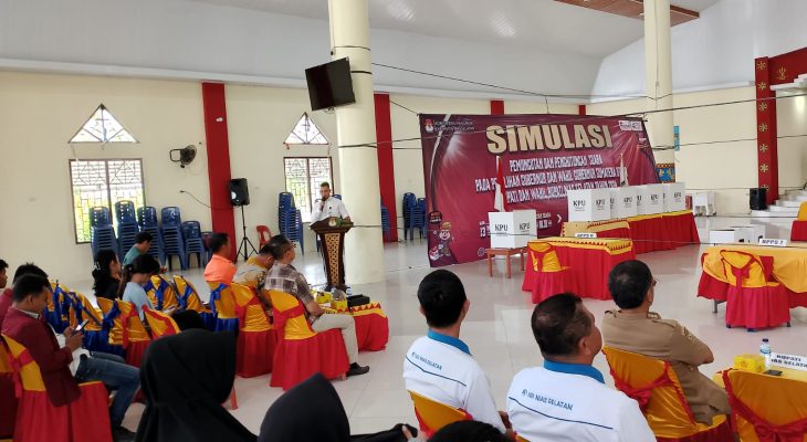 KPU Gelar Simulasi Pemungutan dan Penghitungan Suara Pilgub & Wagub Sumut Serta Bupati & Wakil Bupati Nisel 2024-2029