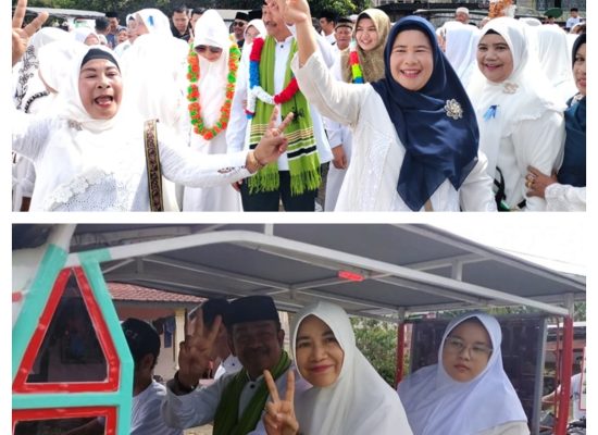 Kalungan Bunga, Naik Odong-odong Sambut SAHATA di Siabu