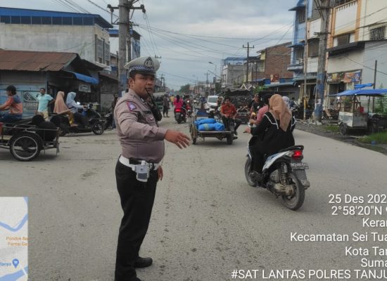 Patroli Sore Sat Lantas Polres Tanjung Balai, Pastikan Arus Lalu Lintas Aman Lancar