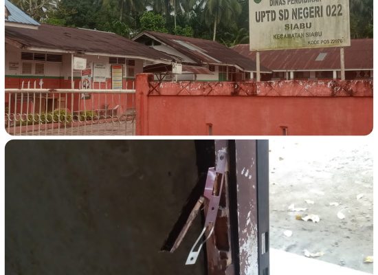 Ngeri, SDN 022 Siabu Digasak Maling, Laptop Dan Lainnya Turut Hilang