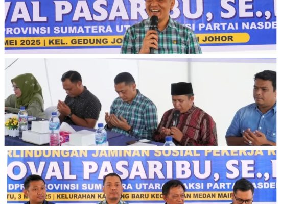 Gelar Sosper, Defri Noval Pasaribu Bahas Perlindungan Jaminan Sosial Pekerja Rentan di Dua Kecamatan