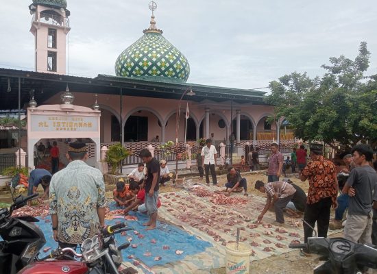 23 Ekor Sapi Qurban di Desa Huraba Lakukan Sembelih,  Habis Jumat di Bagikan Ke warga