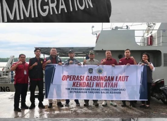 Perkuat Pengawasan Perairan, Kanim TBA dan Lanal Tanjungbalai Gelar Operasi Gabungan Laut