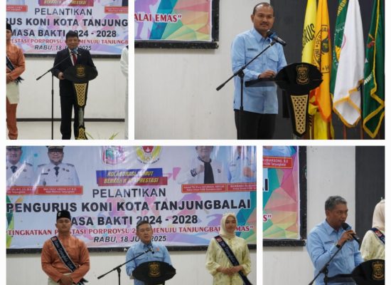 Pelantikan Pengurus KONI, Wali Kota Mahyaruddin Salim Berharap KONI Siap Dukung Visi Misi Tanjungbalai EMAS