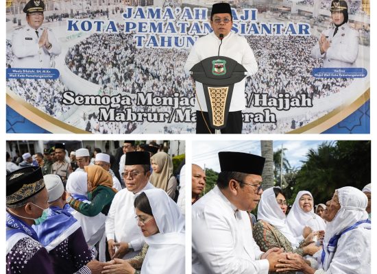 Wali Kota Wesly dan Ny Liswati Sambut Pemulangan Jamaah Haji/Hajjah di Balai Kota Pematangsiantar