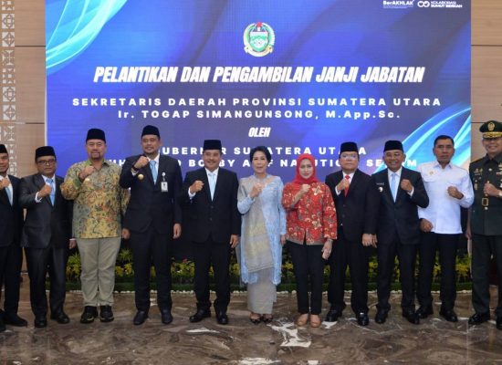 Wesly Hadiri Pelantikan Togap Simangunsong sebagai Sekda Provinsi Sumut