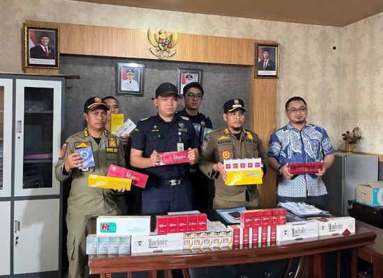 Bea Cukai Meulaboh dan Satpol PP Kota Subulussalam Berhasil Amankan Puluhan Ribu Batang Rokok Ilegal