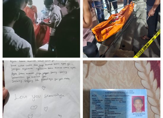 Mahasiswa Asal Sergai Gantung Diri di Deli Serdang, Tulis Surat Wasiat: “Mak’e, Yah, Maafin Mas Ya…”