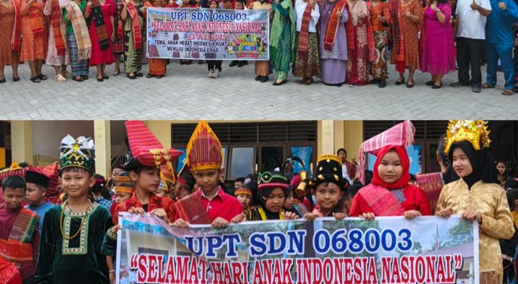 SDN 068003 Kayu Manis Meriahkan Hari Anak Nasional 2025 dengan Pawai Budaya