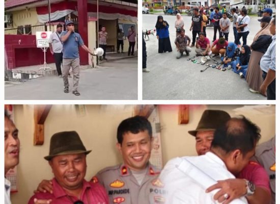 Dinilai Halangi Kerja Jurnalistik, Wartawan dan Aktivis Gelar Aksi Protes di Depan Mapolres Tanjungbalai