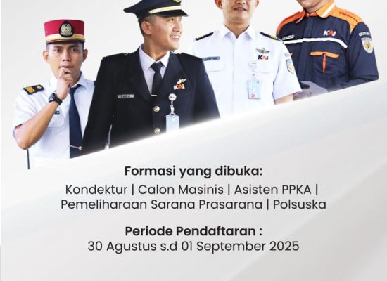 KAI Buka Rekrutmen Eksternal untuk Lulusan SLTA, D3, dan D4/S1 Tahun 2025