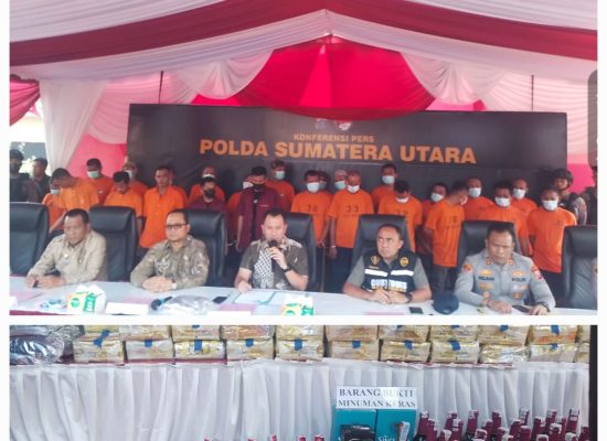 Polda Sumut Gelar Konferensi Pers Pengungkapan Kasus Narkotika