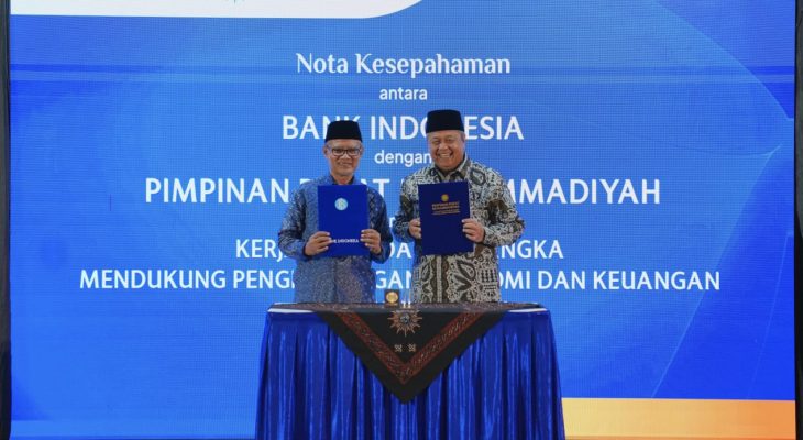 Bank Indonesia dan PP Muhammadiyah Tandatangani Nota Kesepahaman Perkuat Ekonomi Syariah di Indonesia