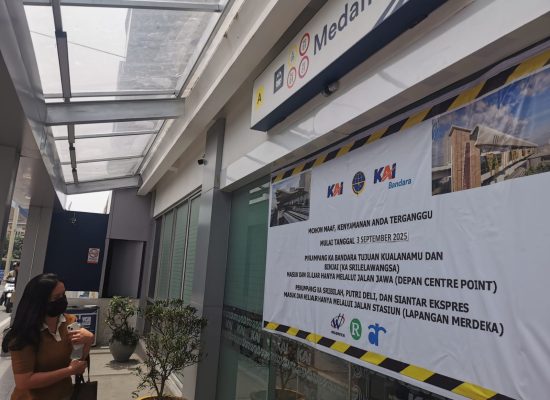 Pembongkaran JPO di Stasiun Medan Dimulai 3 September, Akses Masuk Penumpang KA Bandara Dialihkan