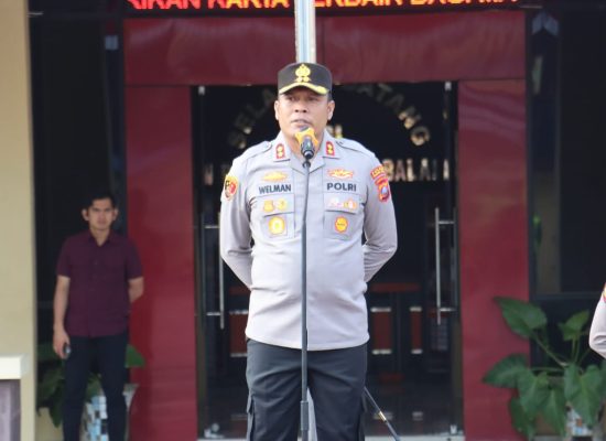 Kapolres Tanjungbalai Pimpin Apel Pagi Gabungan Pengamanan Aksi Unjuk Rasa