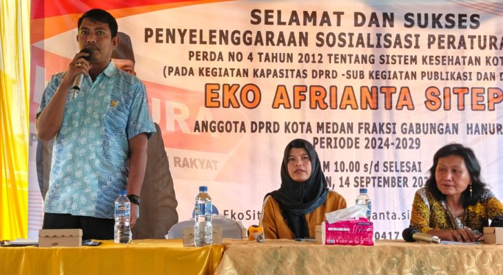 Eko Afrianta Sitepu Disambut Antusias Warga di Tengah Hujan Deras Sosper Kesehatan Medan