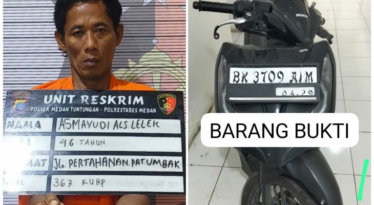Curanmor di Kantor Lurah Tanjung Selamat, Pelaku Dibekuk Polisi Setelah 9 Bulan Buron