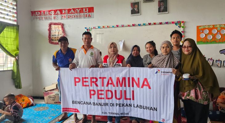 Respons Cepat Pertamina Bantu Warga Medan Labuhan Pasca Luapan Sungai Deli