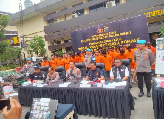 Polrestabes Medan Tangkap 147 Pelaku dalam 103 Kasus Kejahatan Selama 15 Hari
