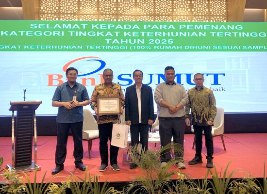Bank Sumut Raih Penghargaan Keterhunian 100 Persen dari BP Tapera