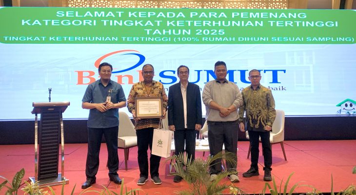 Bank Sumut Raih Penghargaan Keterhunian 100 Persen dari BP Tapera
