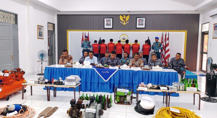 Kamla Lanal Nias Berhasil Tangkap KM. Rezeki Bersama Diduga Menggunakan Alat Peledak/Bom di Perairan Reke